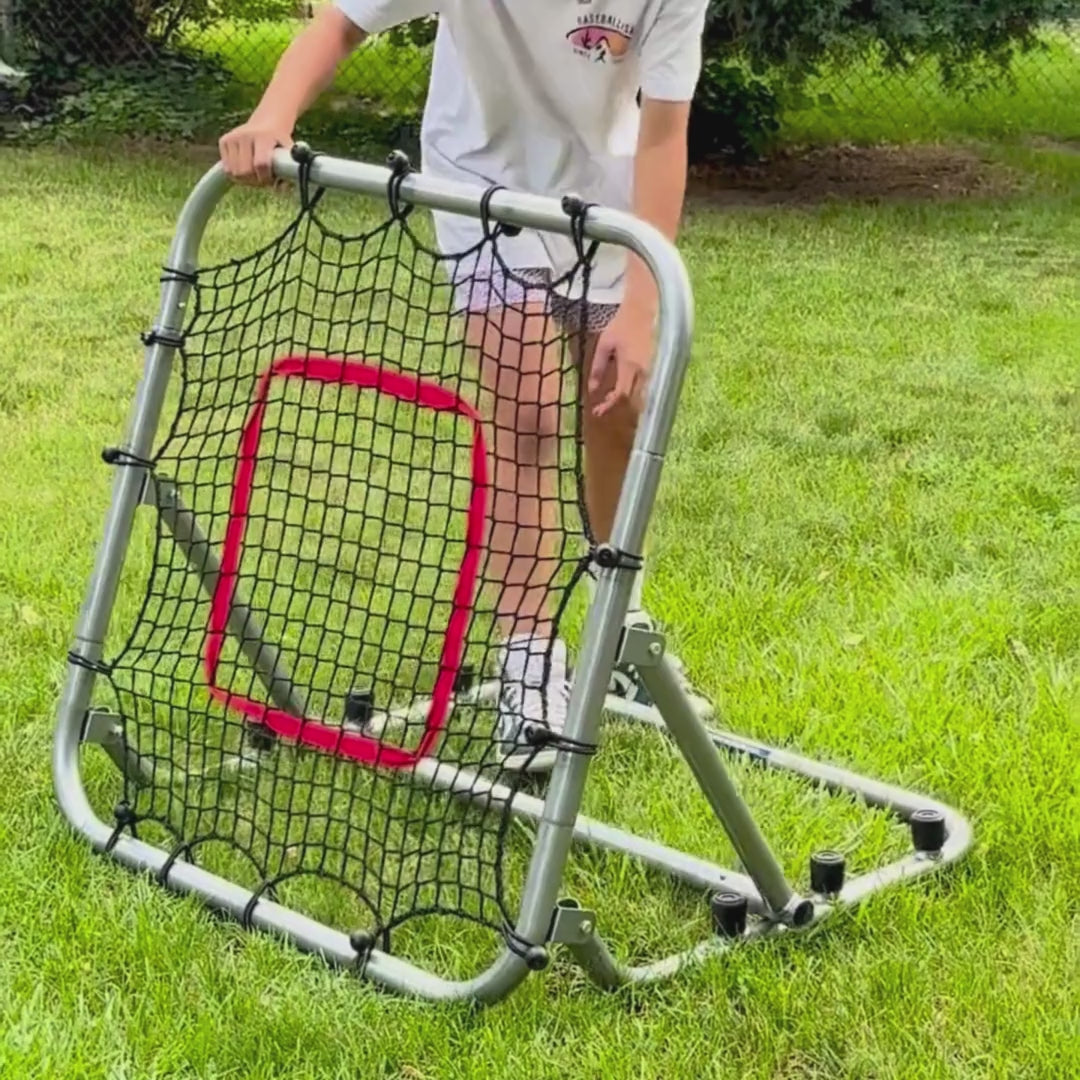 Pro Portable Baseball Rebounder Net 3x3 Ft - Adjustable Angle Pitchback For Solo Training